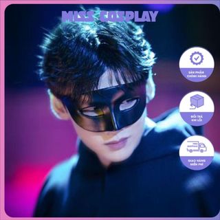 Mặt Nạ Che Nửa Mặt Hóa Trang Halloween, Mặt Nạ Khiêu Vũ Nam Black Trơn Sáng Tạo