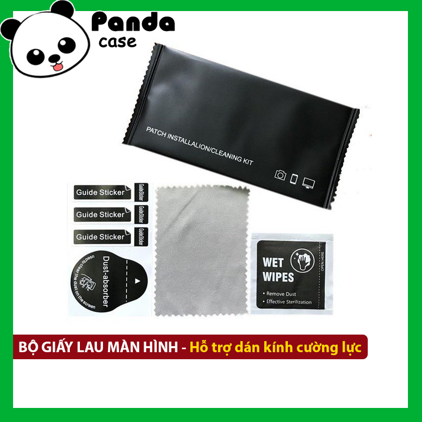 Bộ Giấy lau đen cao cấp hỗ trợ dán kính cường lực ( gồm khăn lau khô, giấy lau ướt, miếng dán lấy bụ