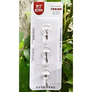 Vỉ 3 móc dán tường chịu lực, bộ móc dán tường siêu chắc chắn