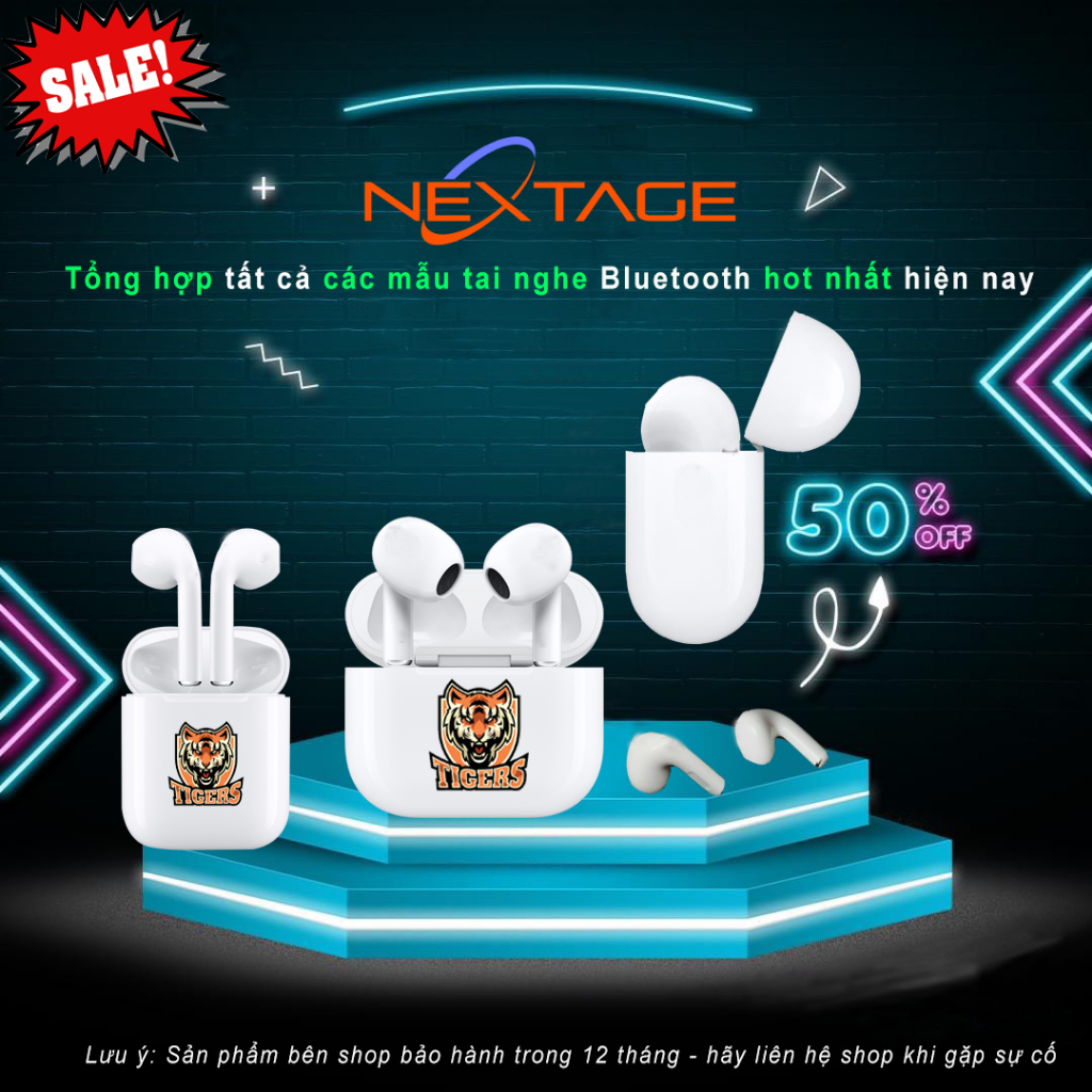 Tai Nghe Bluetooth Hổ Vằn A2/A3/Gen2 - Các Bản Cao Cấp - Xuyên Âm/Chống Ồn - Có Mic - Full Tính Năng - Hãng Nextage