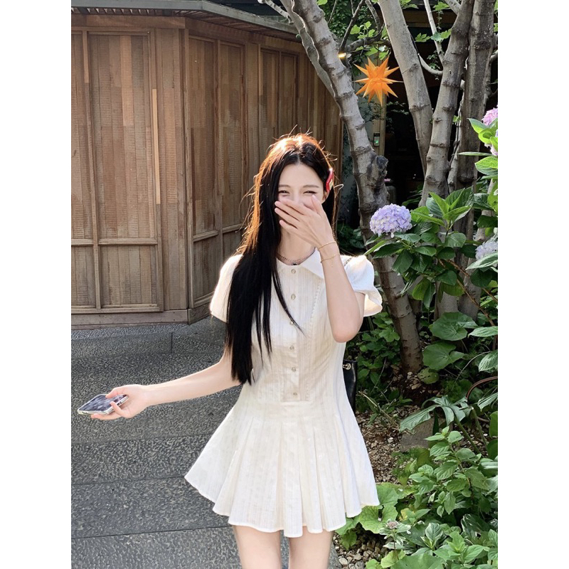 [NEW/ SẴN] Đầm/Váy sơ mi viền bèo xếp ly kèm quần bảo hộ Lira Dress | BigBuy360 - bigbuy360.vn