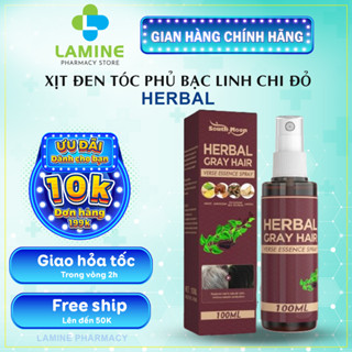 Xịt Đen Tóc Linh Chi Đỏ Herbal, Herbal, Tinh Chất Linh Chi Đen Tóc Herbal, Herbal Gray Hair, Serum Phủ Bạc Làm Đen Tóc