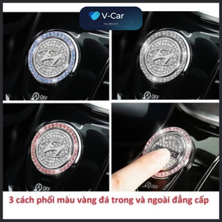 Bộ đính đá nút start Trang Trí Nút Khởi Động START STOP logo các hãng xe cho xế yêu