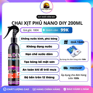 Chai Xịt Phủ NANO DIY 200ml Chống Nước Kính, Phủ Bóng Sơn Xe Ô Tô. .
