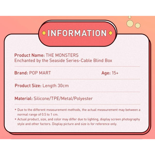 POPMART LABU THE MONSTERS Drunk Love in THE Seaside Data Cable - Lighting 🍎