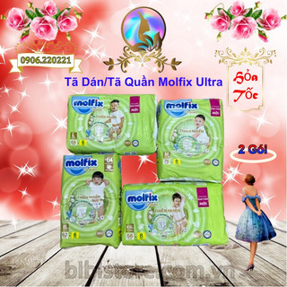 Combo 2 gói bỉm tã dán - tã quần molfix ultra/ tã dán s.jumbo