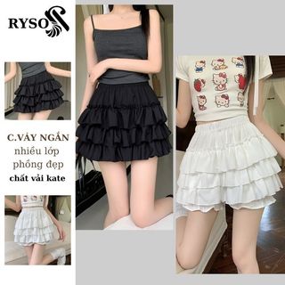Chân Váy 3 Tầng Xòe Dáng Ngắn Bồng Lưng Cạp Cao , Váy Chữ A Nhiều Lớp Dáng Phồng RYSO FASHION