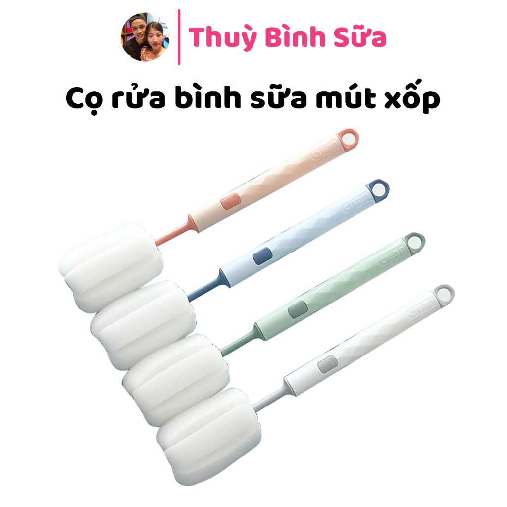 Cọ rửa bình sữa mút xốp, cọ rửa núm ti cho bé