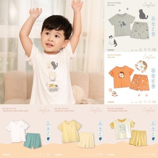 [CHÍNH HÃNG] Bộ quần áo cộc tay trẻ em cotton mềm mại họa tiết Chaang