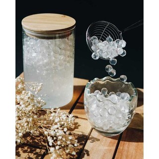 Vợt múc thạch, trân châu, topping inox cao cấp cán đỏ dài 27 cm, đường kính vợt 6.5 cm