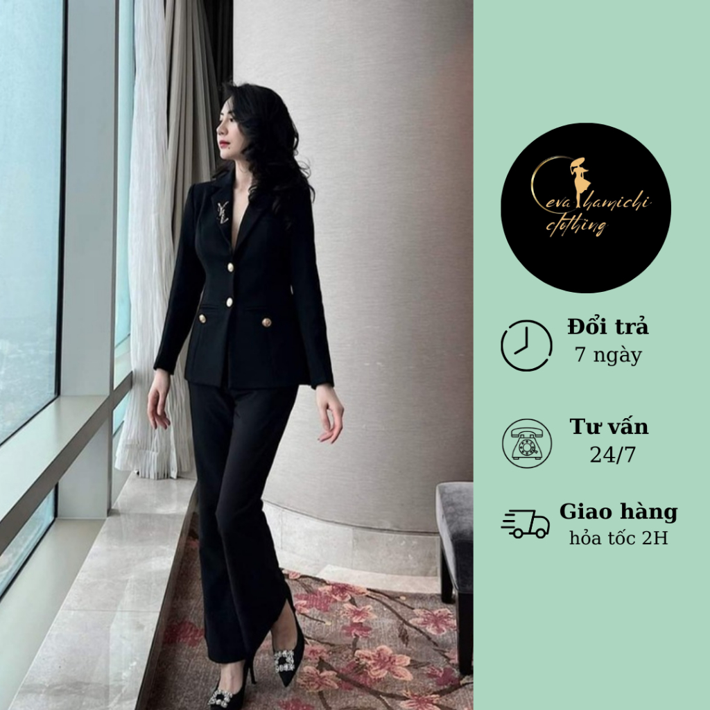 Set áo vest quần dài YSL trẻ trung, thanh lịch