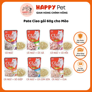 Pate ciao gói 60g cho mèo - đủ 6 vị