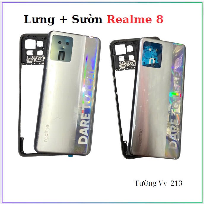 Vỏ Lưng + viền Realme 8,Thay thế