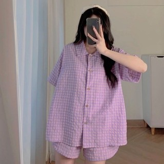 Sét bộ Pyjama Kẻ Phong Cách Hàn Quốc Siêu Hot