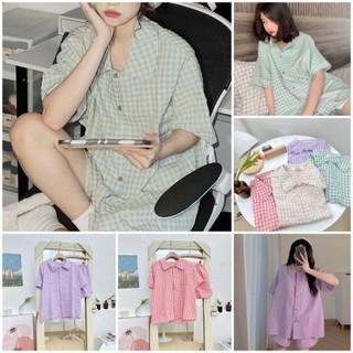 Sét bộ Pyjama Kẻ Phong Cách Hàn Quốc Siêu Hot