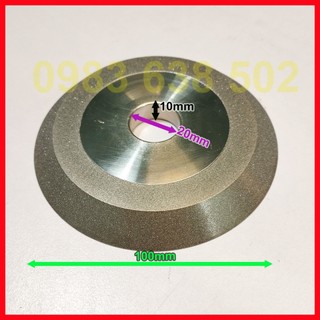 Đá mài kim cương 100x20 vát 45 mài dao phay mũi khoan thép cứng