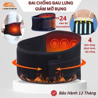 Đai đeo bảo vệ cột sống giảm đau lưng thoát vị đĩa đệm, Đai giảm mỡ tự làm nóng từ đá nhiệt tourmaline
