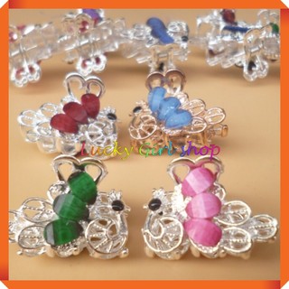 Kẹp Mái Càng Cua Chim Công Kim Loại Xi Vàng Đính Đá Xinh Xắn Size 3cm - Giao Màu Ngẫu Nhiên - Lucky Girl shop NHA TRANG
