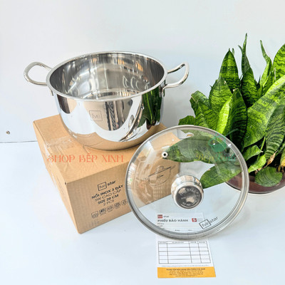 Nồi inox 3 đáy inox 430 cao cấp FiveStar Standard nắp kính size 16cm / 20cm / 24cm , dùng được mọi bếp