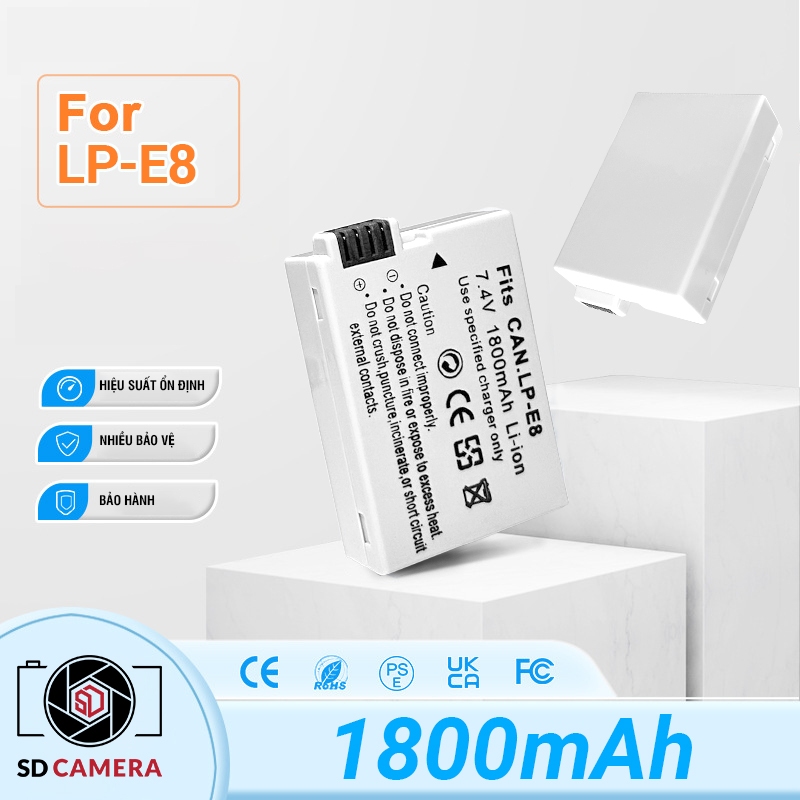 Pin LP-E8 cho Máy ảnh Canon EOS 550D / 600D / 650D / 700D LP E8 Dung lượng cao