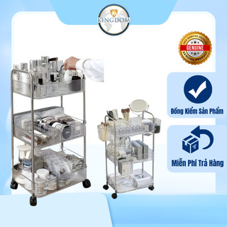 Kệ Xe Đẩy Spa Giá Đựng Đồ Trong Suốt Chất Lượng Cao 3 Tầng Lớp Có Bánh Xe Để Tiện Dụng