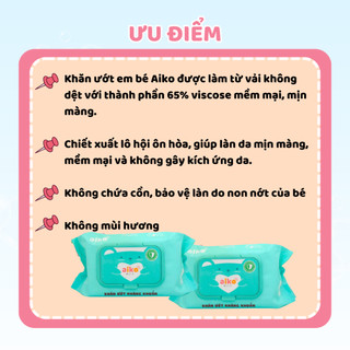 Bộ 6 Gói Khăn Ướt Aiko Kháng Khuẩn 100 tờ/Túi