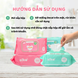 Bộ 6 Gói Khăn Ướt Aiko Kháng Khuẩn 100 tờ/Túi
