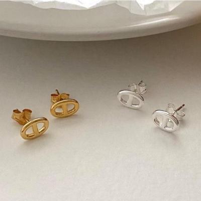 Khuyên tai bạc nữ TLEE Cuber mini trơn xinh xắn TLEEJEWELRY B0510