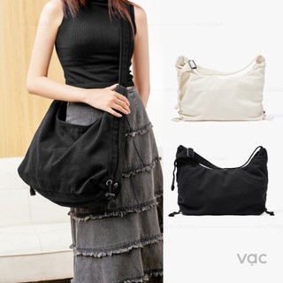 Túi đeo vai đeo chéo có dây rút thời trang cá tính vải canvas dày dặn unisex | vạc closet