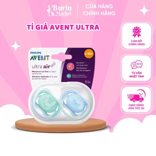 Set 2 ti giả Avent Ultra Air chỉnh nha đầu dẹt, vành vi mềm mại, linh hoạt cho bé( Giao ngẫu nhiên) - Burin Market