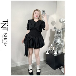 VÁY CHIẾT EO BIGSIZE BO CHUN NƠ BÍ  [TNT SHOP BIGSIZE 60KG 90KG]