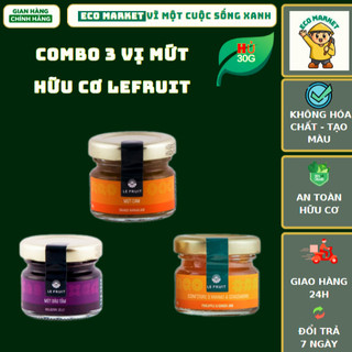 Combo 3 lọ mứt dâu tằm - mứt cam - mứt dứa gừng LEFRUIT (30g/lọ)