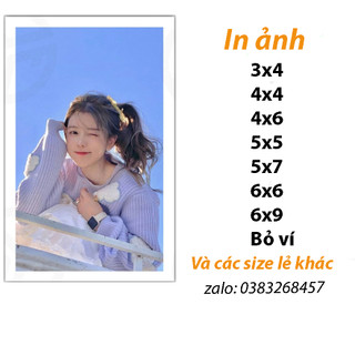 In ảnh theo yêu cầu - in ảnh 3x4 4x4 4x6 5x5 6x6 5x7 6x9 bỏ ví - in ép lụa cao cấp chống nước