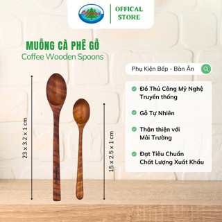 Muỗng Cà phê Gỗ Ohiama Coffee Wooden Spoon - Dụng Cụ Bếp Bàn Ăn, Đồ Thủ Công Mỹ Nghệ Hàng VNXK