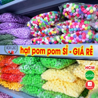 Pom pom SỈ 2000 HẠT POMPOM đồ trang trí cục bông trang trí handmade phụ liệu may mặc