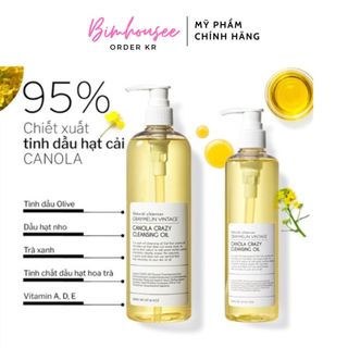 Dầu tẩy trang hoa cải GRAYMELIN Canola Cleansing Oil táo xanh Innisfree, tẩy trang mắt môi Innisfree 300ML 500ML