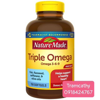 150 Viên uống Triple Omega 369 Nature Made Triple Omega 3 6 9