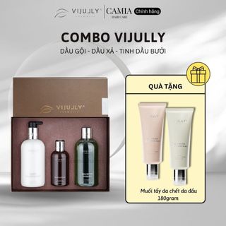 COMBO CHĂM SÓC TÓC VIJULLY (Dầu Gội Bưởi, Dầu Xã, Tinh Dầu Bưởi) Giúp Mọc Tóc - Giảm Rụng - Phục Hồi Tóc
