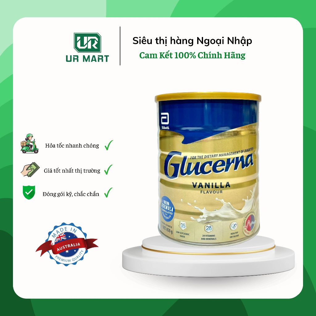 Sữa bột Glucerna Vị Vanilla 850G - Hàng Úc