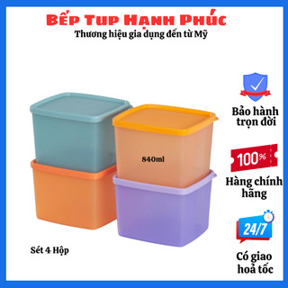 TUPPERWARE, Hộp Bảo quản thực phẩm Medium Square Round Tupperware, dung tích 845ml nhựa nguyên sinh