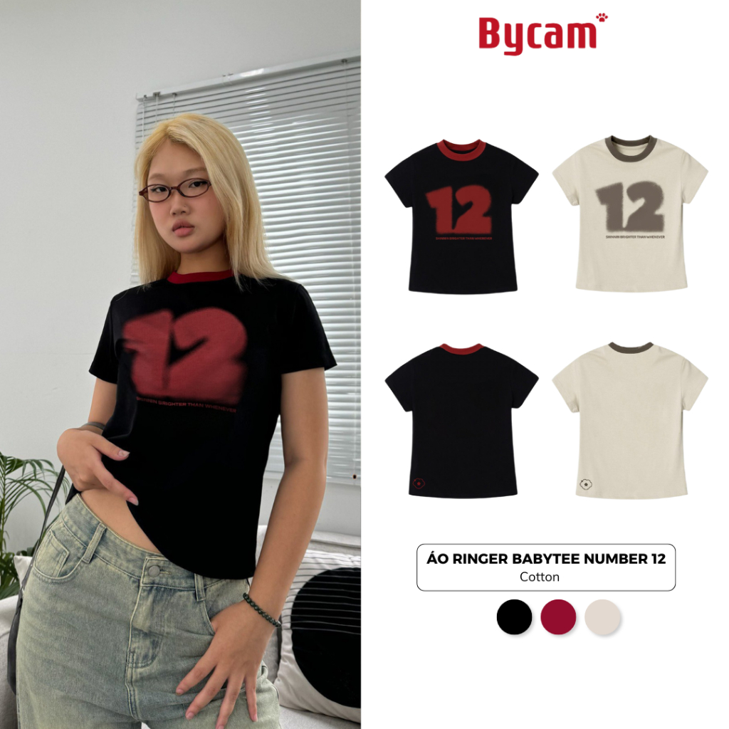 Áo Ringer Babytee NUMBER 12 Cotton Cao Cấp 2024 𝑩𝒚𝒄𝒂𝒎𝒄𝒂𝒎