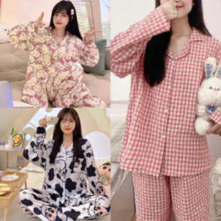 Bộ đồ ngủ pijama nữ cộc tay dài quần dài chất lụa Kate Thái mềm mịn họa tiết dễ thương