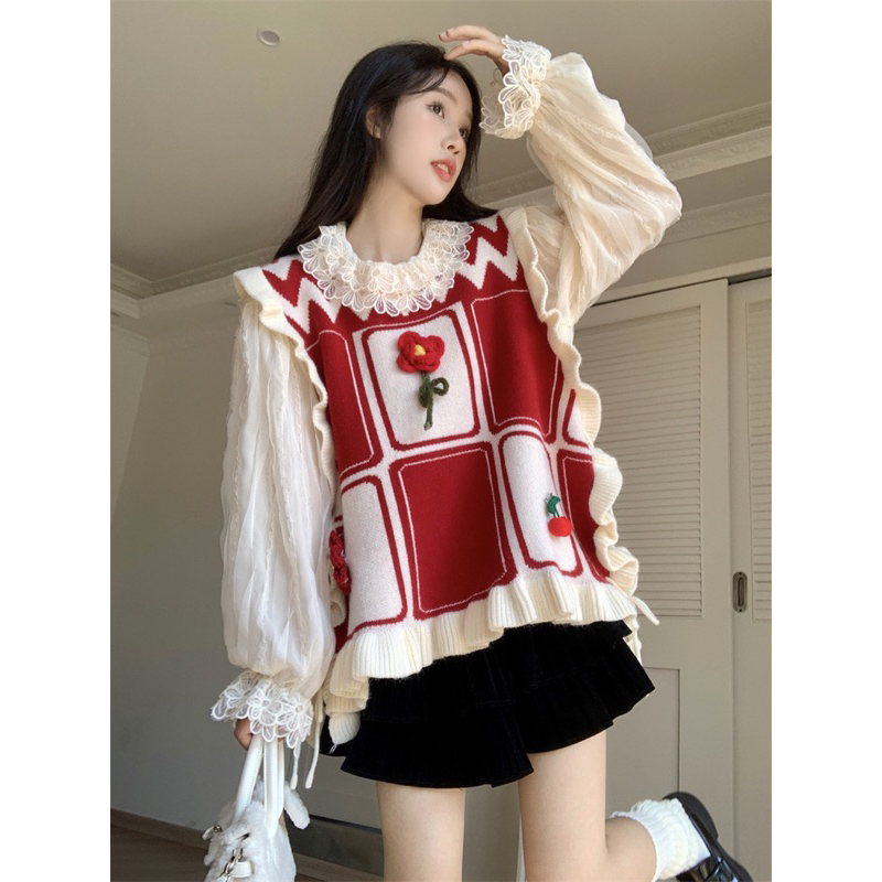 Áo yếm len hoa ( ko áo trong ) - 20mii_mii