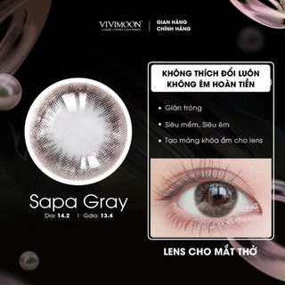 Lens cận xám đậm giãn nhẹ cho mắt thở Sapa Gray Vivimoon