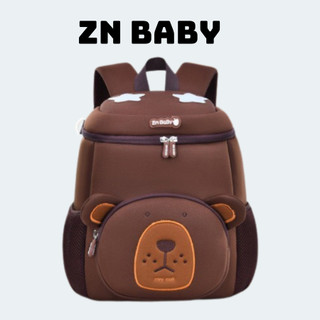 Balo mẫu giáo ZN Baby hình thú Gấu dễ thương kèm đai chống lạc phù hợp cho bé 1- 6 tuổi