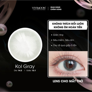 Lens cận màu xám trong tự nhiên cho mắt thở KOL Gray Vivimoon (Giá 01 đôi)