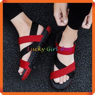 Sandal Nam/ Giày Xăng-đan Nam Quai Chéo Vải Dù Chắc Chắn Phong Cách Trẻ Trung Size 41-43- Hàng Việt Nam- LUCKY GIRL SHOP