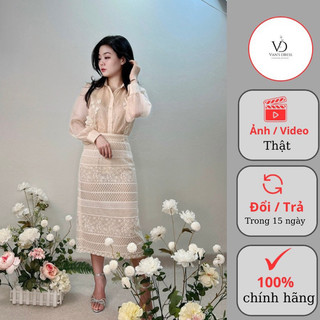 Chân váy ren dáng dài tôn eo tôn dáng - van's dress v003