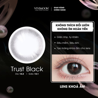 Kính áp tròng VIVIMOON LENS cận khóa ẩm màu đen tự nhiên Trust Black Moisture (Giá 01 đôi)