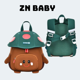 Balo mẫu giáo cho bé ZN Baby hình cây Nấm nhiều màu sắc kèm đai chống lạc phù hợp bé 1- 6 tuổi